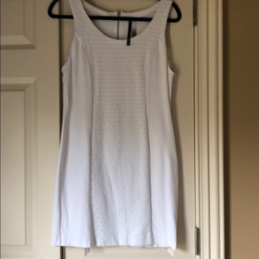 Kenzie white dress with lace insert